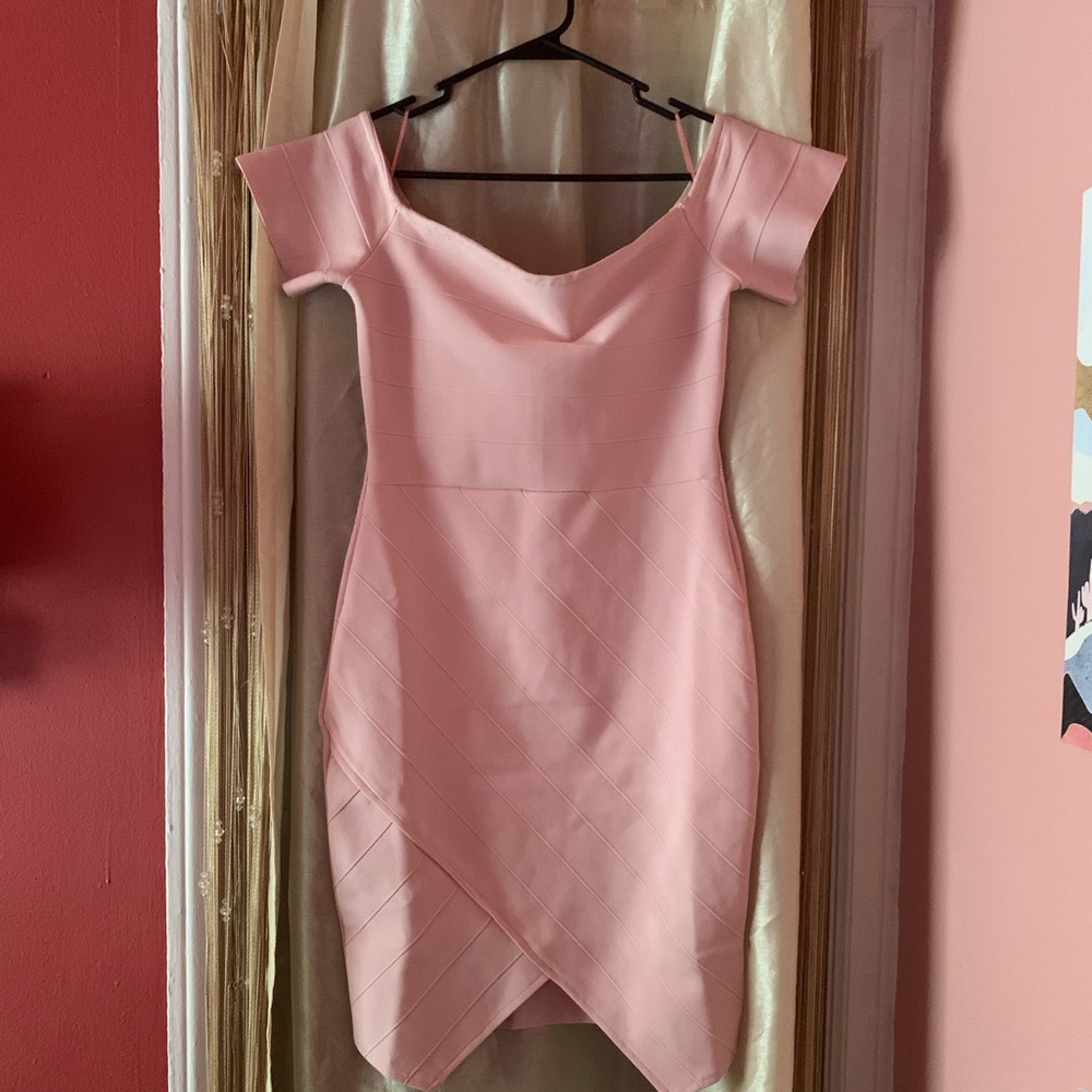 Hybrid Bodycon Dress, Blush Pink - Shein